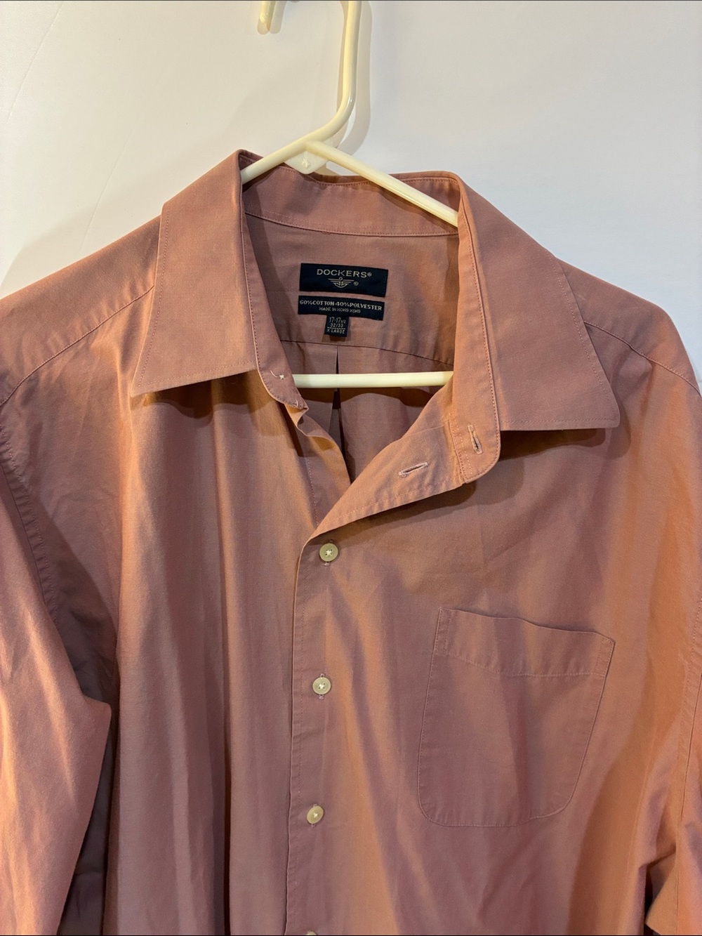 Dockers Men's Long Sleeve Button-Up Shirt in Dusty Rose